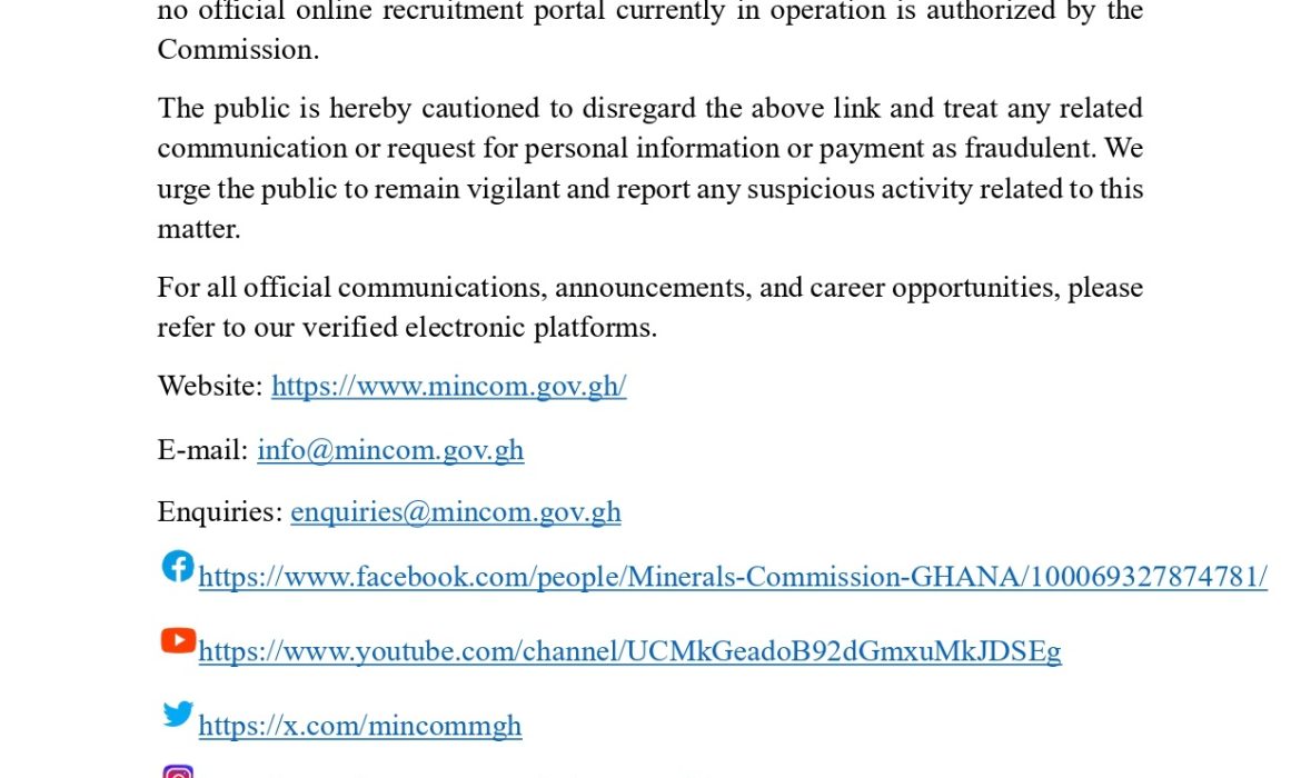 FAKE ONLINE RECRUITMENT PORTAL IN CIRCULATION