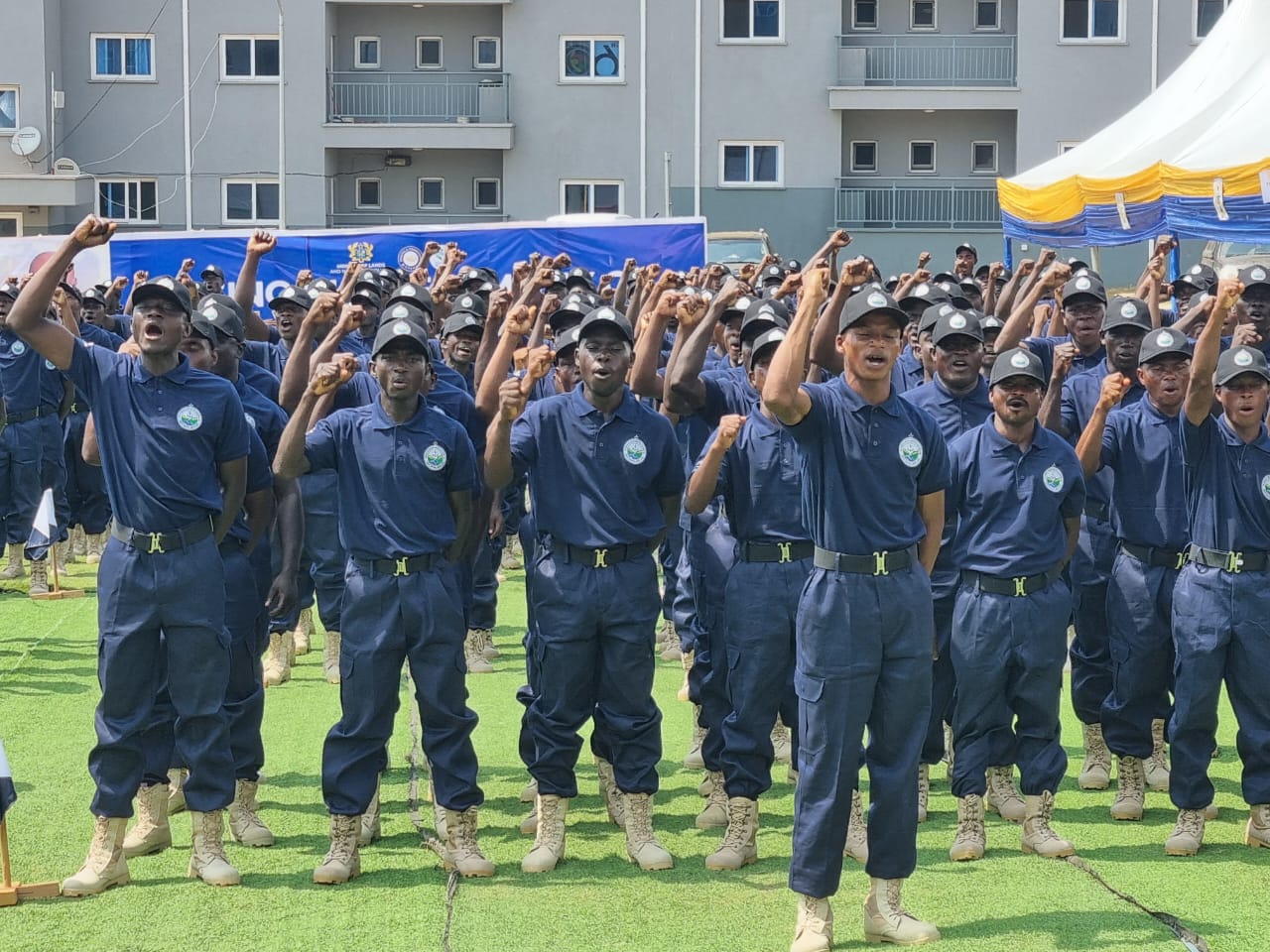 Lands Minister Commissions Third Batch of 636 Blue Water Guards to Intensify Fight Against Illegal Mining